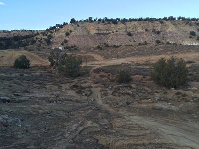 The end of G Whiz, go straight to Puma or right to go back to the road.