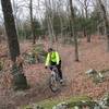 Chris shredding through the big rocks near mile 5. This part of the trail system is known as the Mansion Loop as there once was a ranch mansion on the property from the early 1900's. The chimney still stands.