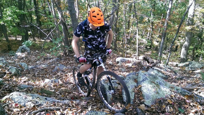 Crushing rock moves on the Massanutten ridge.