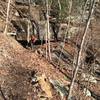 One of the few openings in the hillside by the trail. This picture is a good representation of the majority of the trail tread.