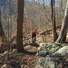 One of the many cool rock armoring sections of the trail.