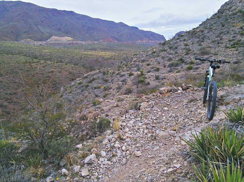 Trail winds around the east side of Broke Back Hill.