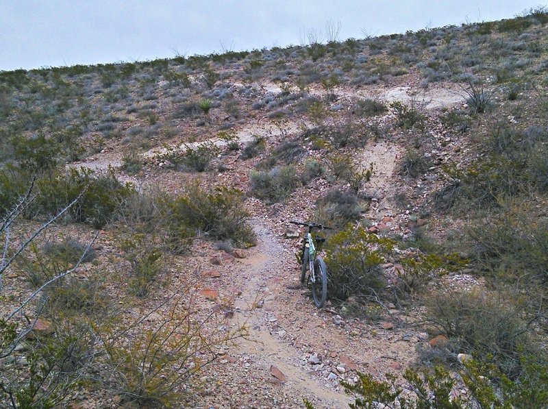 Switchbacks climbing out of the valley.