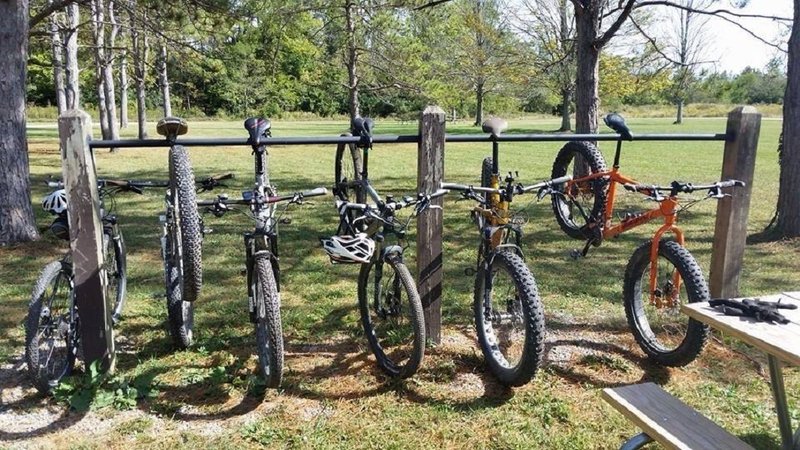 Nice amenities at the Hueston Woods Mountain Bike Trailhead!