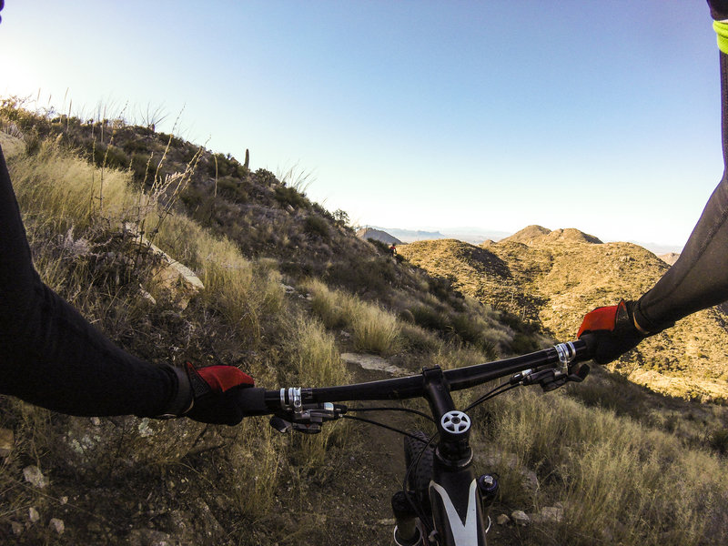 Starting the Ridgeline Trail descent.