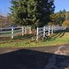 This is the trailhead heading into Whipple Creek Park (via the connector trail) on the Whipple Creek Way Trail. The trail runs between the two fences.