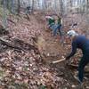 Trail Builders building singletrack trail.