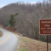 The Blue Ridge Parkway, in front of Bobletts Gap parking/overlook.