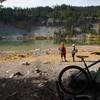 Boulder Lake is a scenic place to stop while riding the Boulder Lake Trail.