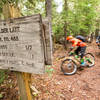 The turn-off to Boulder Lake Trail while riding south on Crane Creek Trail.