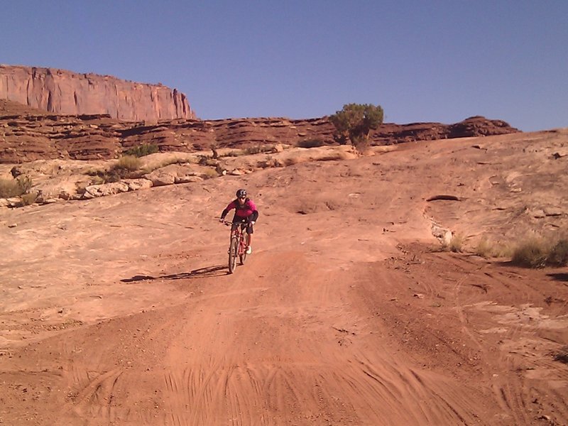 Riding the White Rim Trail on a 3-day Tour with Rim Tours. This photo was taken on the Jug Handle Loop.