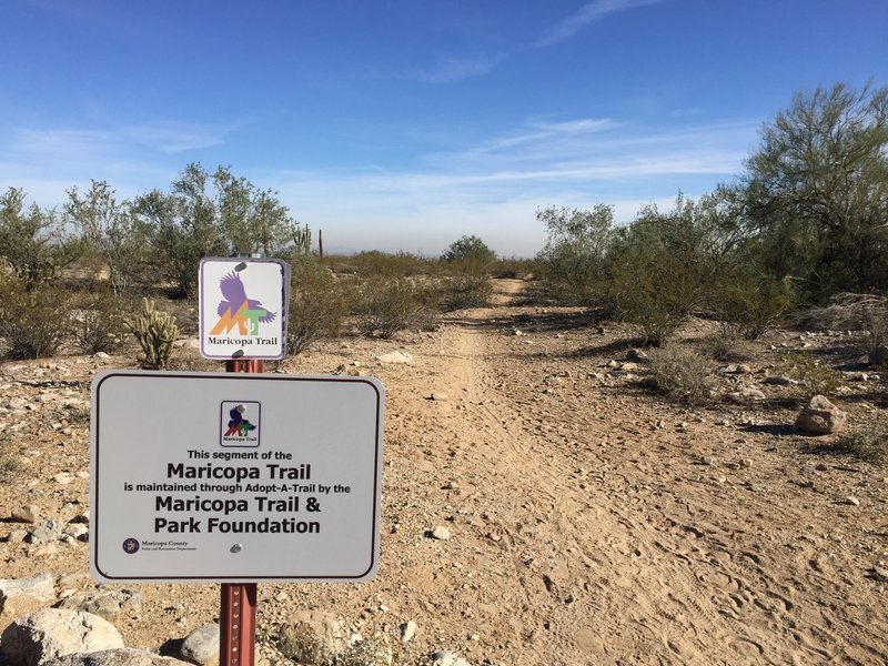 Leaving White Tank Mountain Regional Park on the Maricopa Trail.