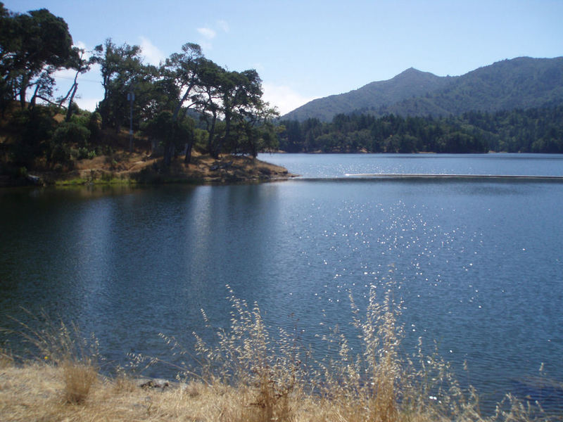 Mount Tamalpais comes into view across Bon Tempe Lake.