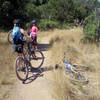 Flat repair where Bullfrog Road turns into a trail.