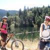 Pausing on Lake Lagunitas Dam.