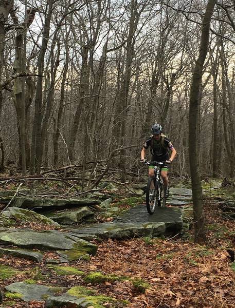 Part of the Lookout Loop is rocky enough to keep your tires clean.