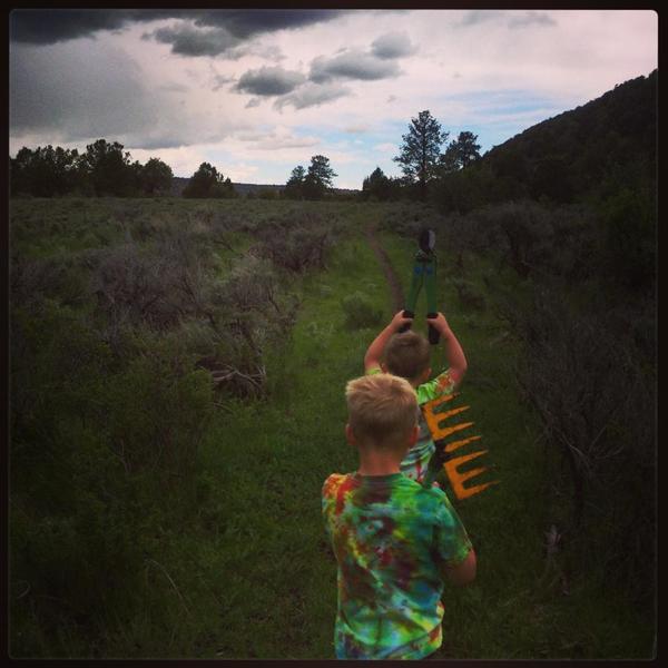 Mini trail workers on Lower Spring Creek's sweet singletrack.