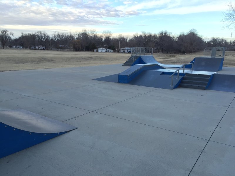 Paris Park Recreation Complex has a great bike and skate park at the end of the trail so you can practice your jumps!