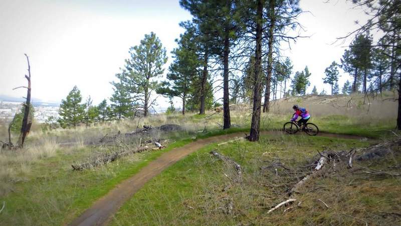 The trail overlooks Spokane with some great views.