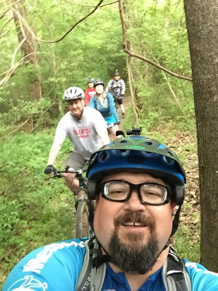 Memphis Hightailers Bike Club Thursday night Dirty In The Dark MTB group ride slow/beginner group. Locally just called DiD.