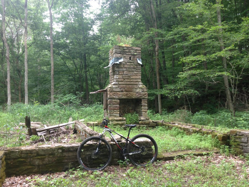 Cabin Foundation before climbing Aynes in Brown County State Park.