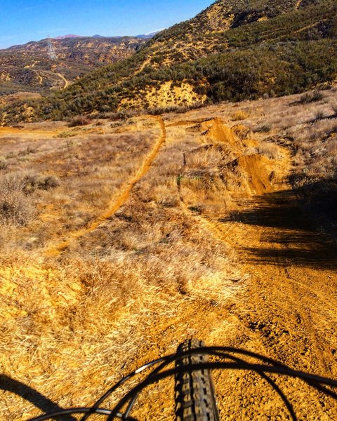 After climbing for a bit, there is a bike park!