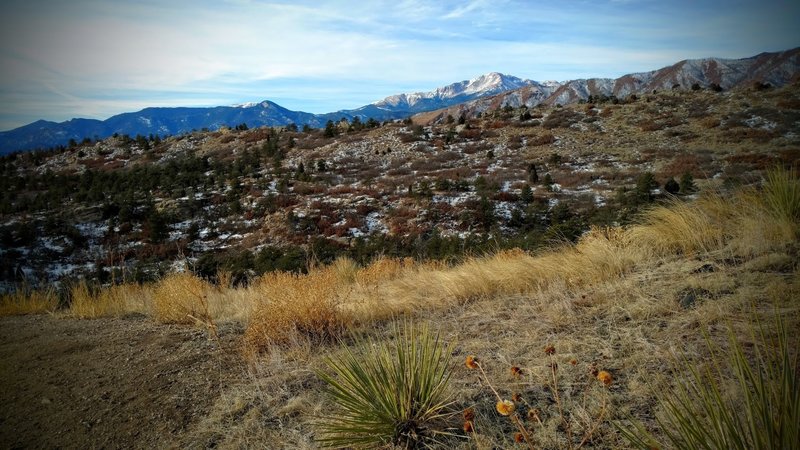 Overlook towards Pikes Peak from eastern side of the trail.