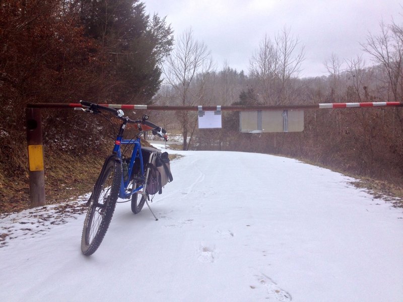 A snowy ride on Indian Creek during the winter of 2014