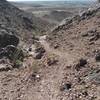 Looking east toward Yuma and down the waterfall. Desert Wildlife abounds in this valley.