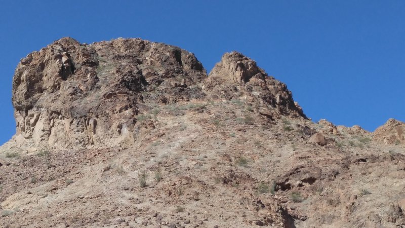 Approaching the rugged and rocky Sugarloaf Peak from the east, looking west.