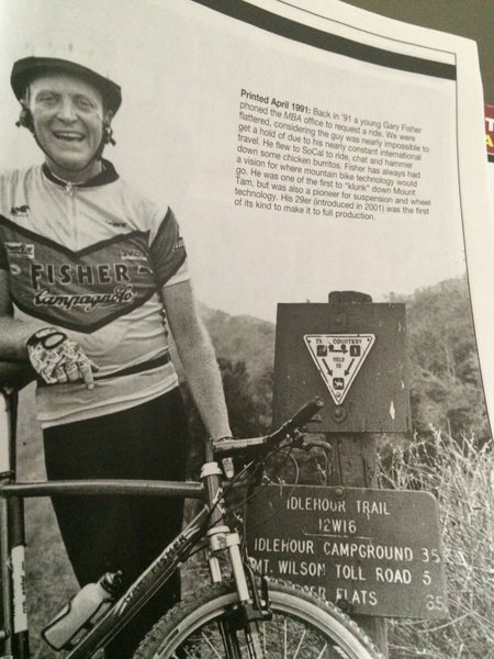 Pic from Mountain Bike Action Magazine showing Gary Fisher hitting this trail back in 1991.