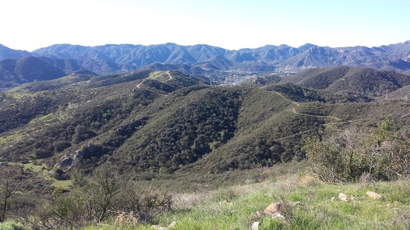 Looking towards the Old Bridgegate Trail and White horse Canyon from the top of Conjeco Crest Trail.