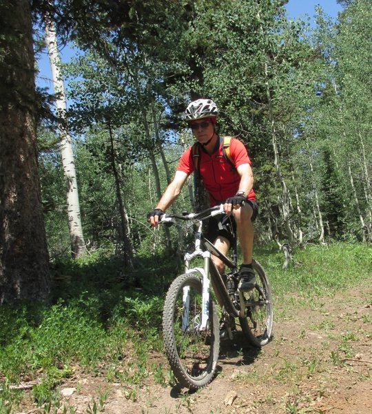 Alan riding the Pool Creek section of the Tabeguache Trail.