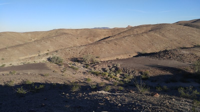 Bart, the next ridge trail to the north is just visible in the distance.