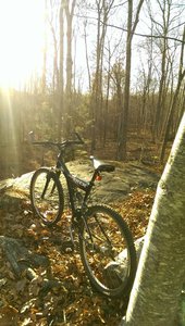 Catch your breath at this outcrop after the steep climb on the Nathan Hale Forest Trail.