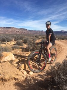 Cyndee on the Goulds trail before road crossing
