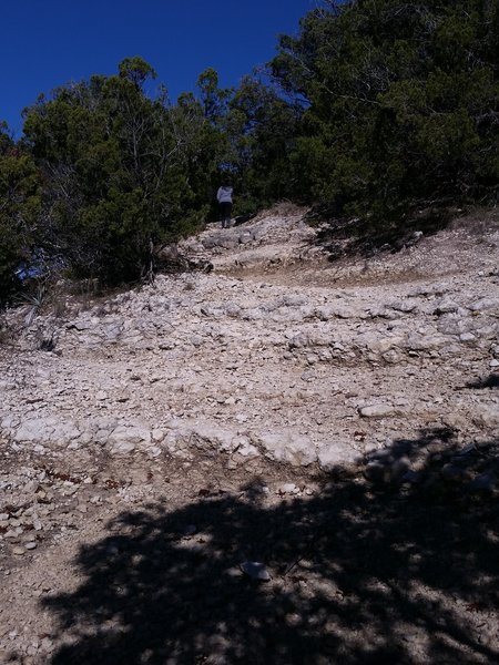 Looking up the Spillway climb.