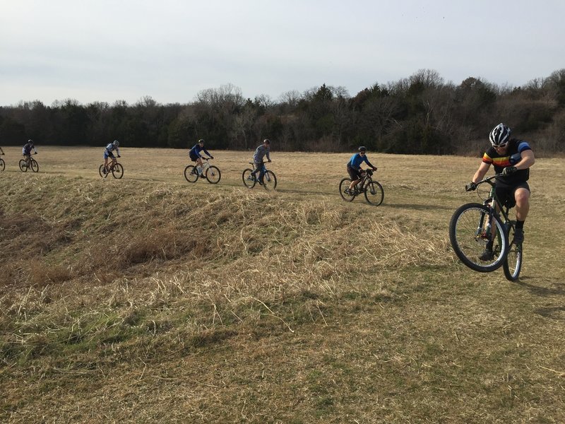 Tyler leading the pack at Chili-bike on the Green Trail.