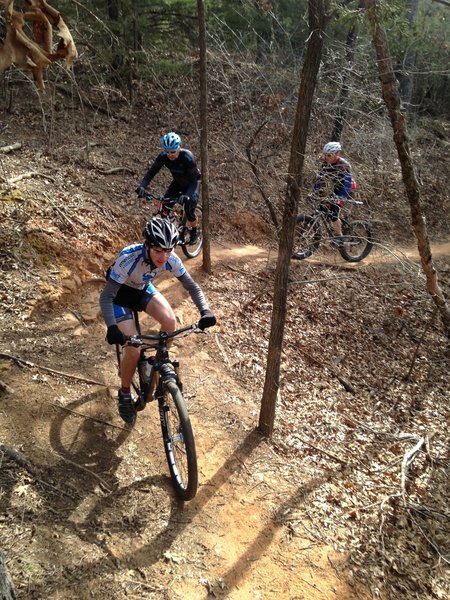 Kramer making the climb on the Red Trail.