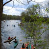 At mile 8 the trail is adjacent to Soujourner Truth Park with its kayak launch. Every May since 1955 New Paltz a festive "regatta" with home-made boats in a race beside the trail.