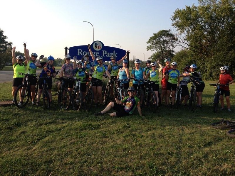 GirlBike group ride at Detroit's Rouge Park.