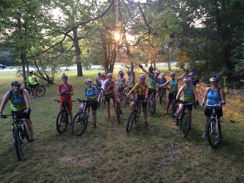 GirlBike group ride at the Rouge Park MTB Trailhead