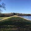 A scenic ride along the top of the earthen dam.