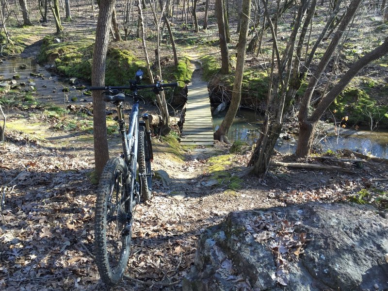 A bridge over an un-named creek.