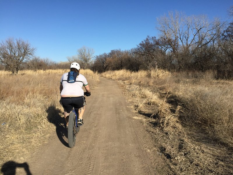 ATV Trails are mostly straight and can be used to bail out of the singletrack in case of a flat or injury.  Just be sure to watch ahead as you can't hear the ATVs until they're right on top of you.