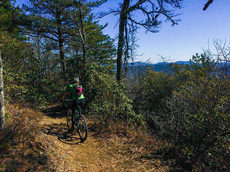 Cruising along the ridge and taking in some killer views.