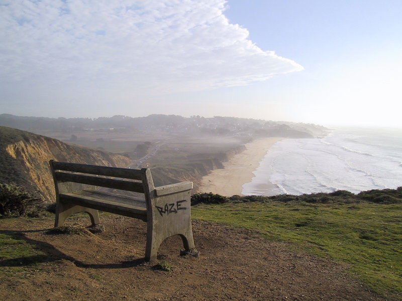 Bench overlooking Martini Beach.