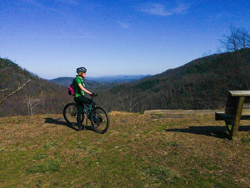 Some great views along the paved Point Lookout Trail climb.