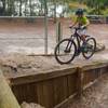 The entrance to the "Gun Range" is fun with special signage, and this feature at the entrance a great expert/black diamond trail!