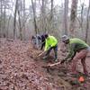 Midlands SORBA and volunteers benching section of the Cowasee Trail.